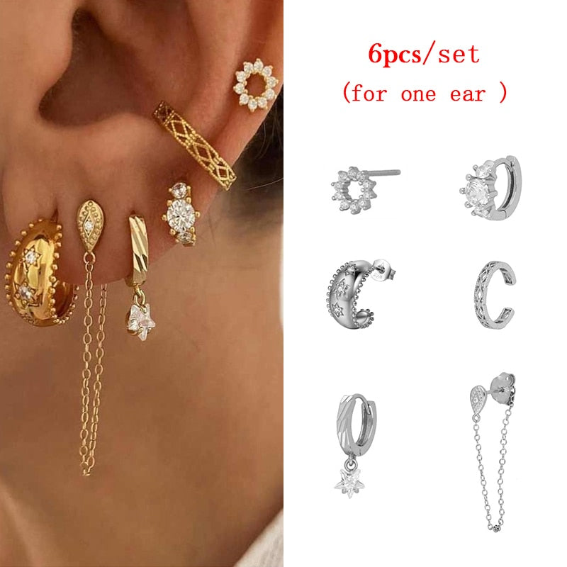 Gold Earrings Set