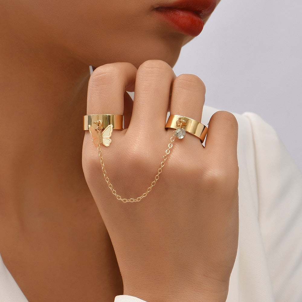 Pearl Chain Bracelet Ring