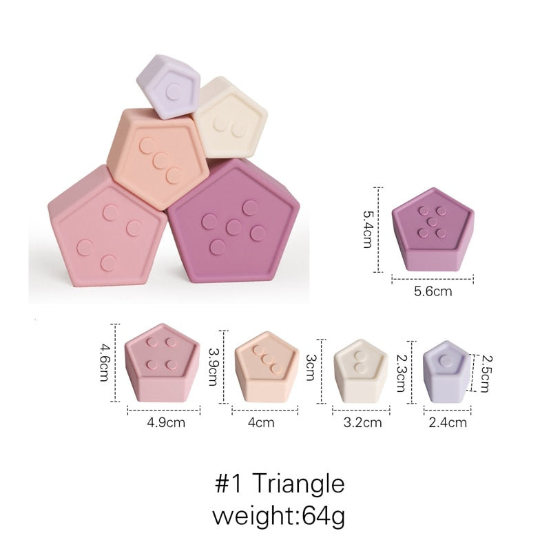 Children Silicone Puzzle Tower Montessori Educational