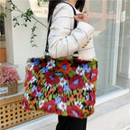 Camouflage Faux Fur Totes Bag