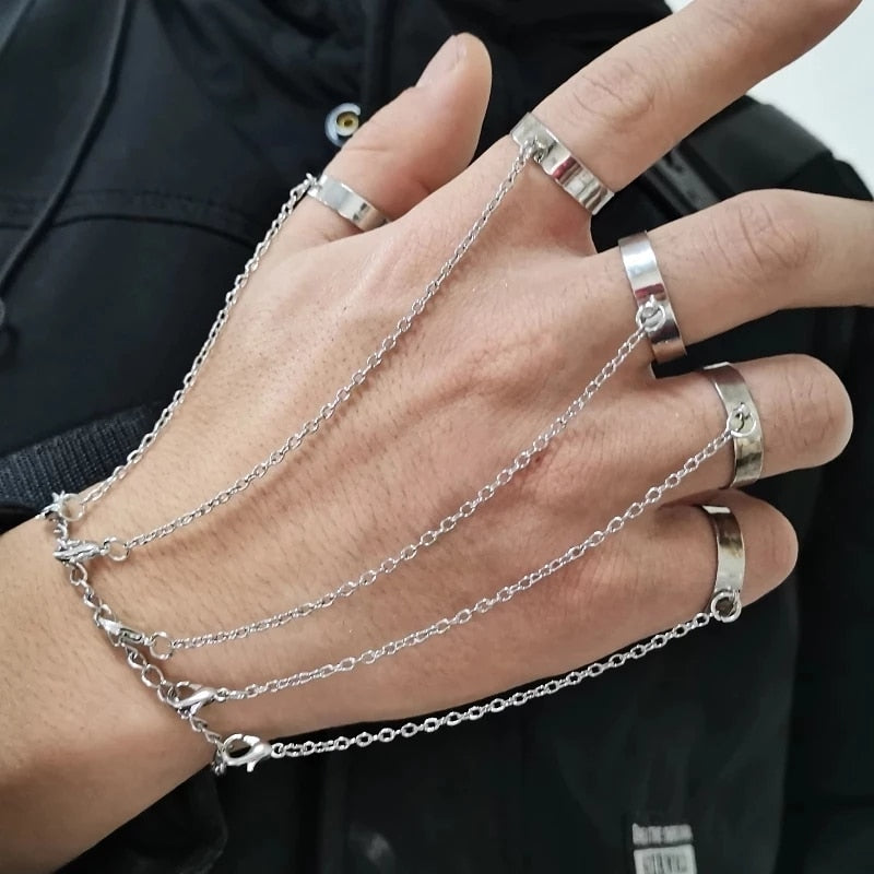 Pearl Chain Bracelet Ring