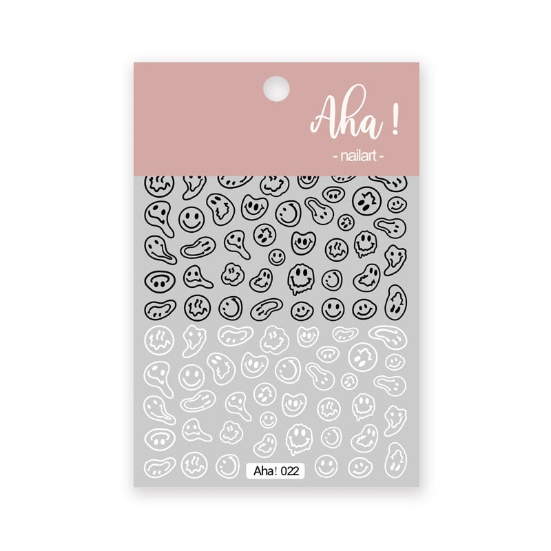 1 sheet Smile Nail Art 3D Stickers