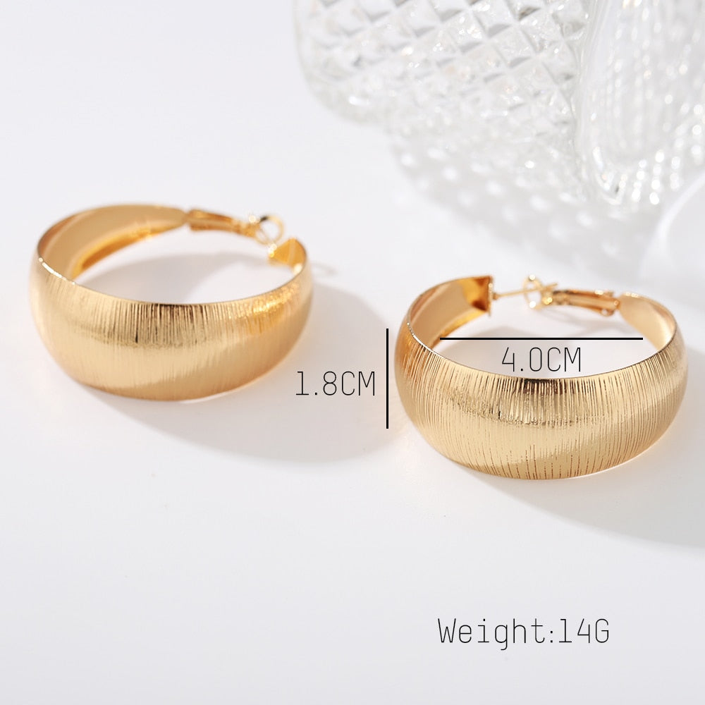 Punk Metallic Hoop Earring