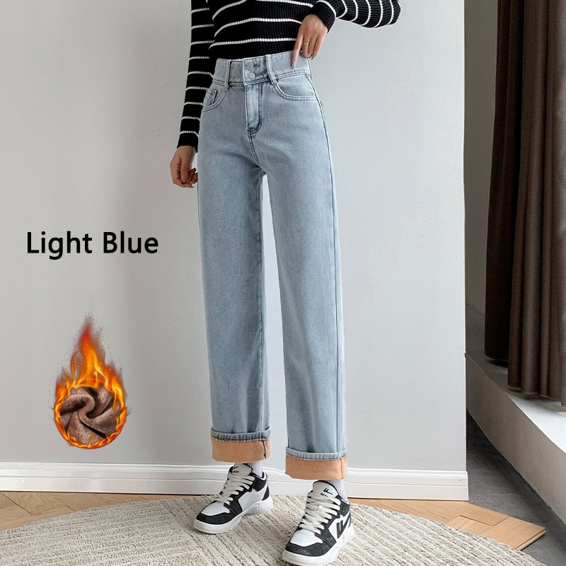 Double Faux Fur Layer Jeans
