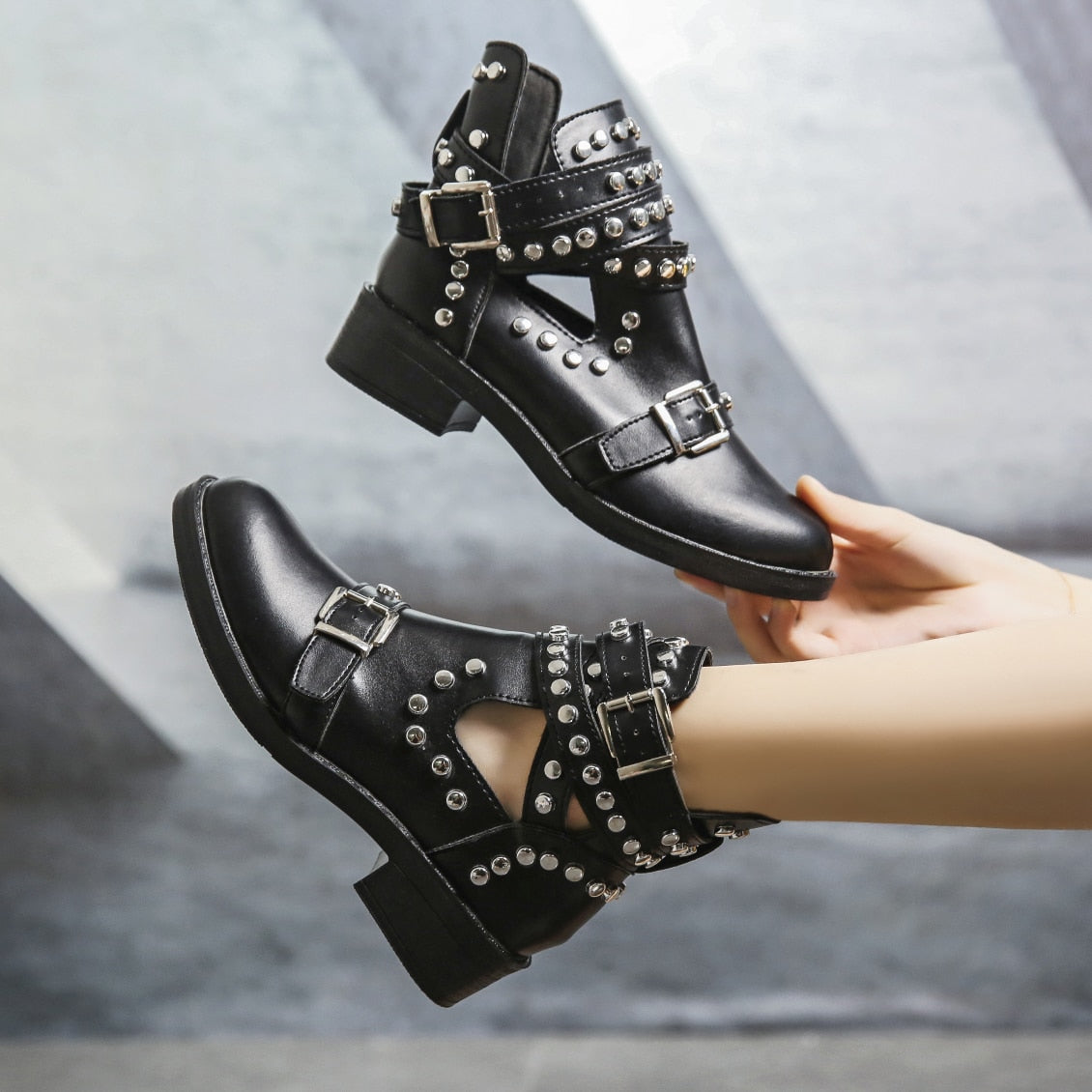 Pointed Leather Ankle Boots