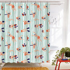 Swimming Printing Shower Curtain