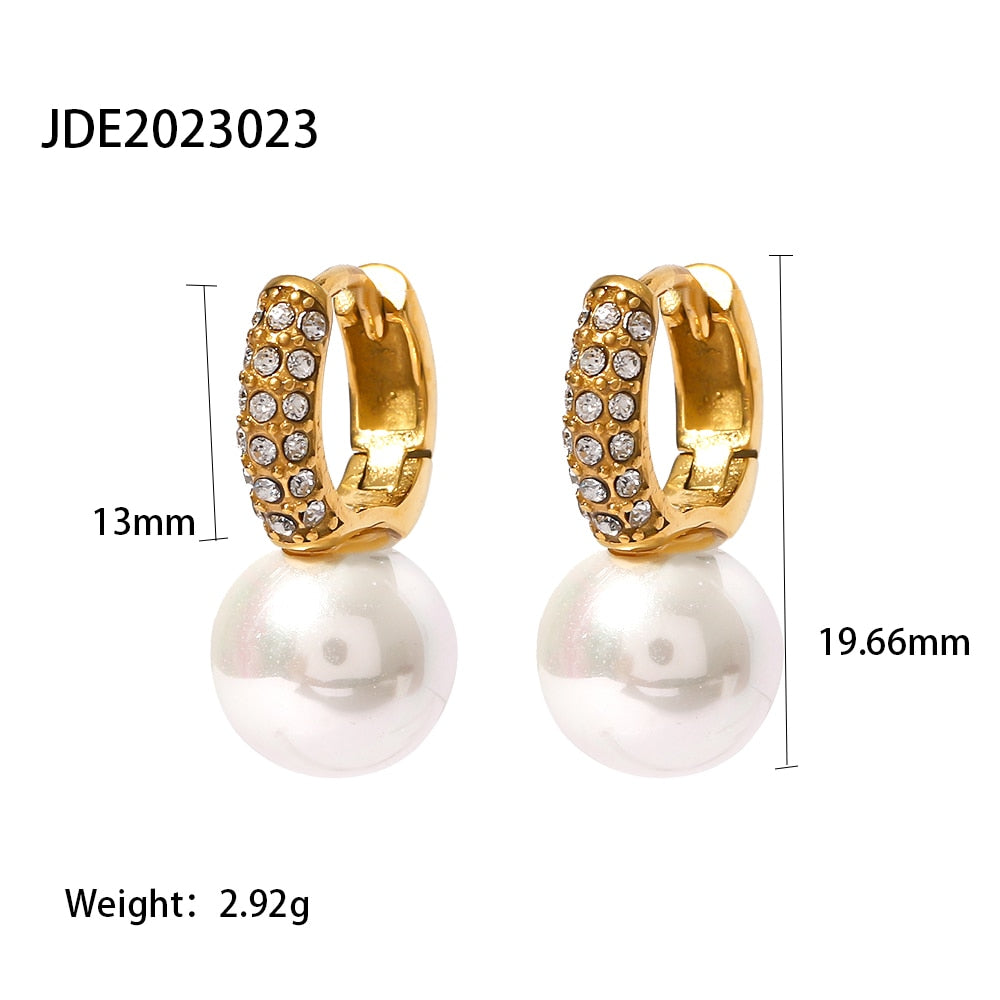 Pearl Stainless Steel Earrings