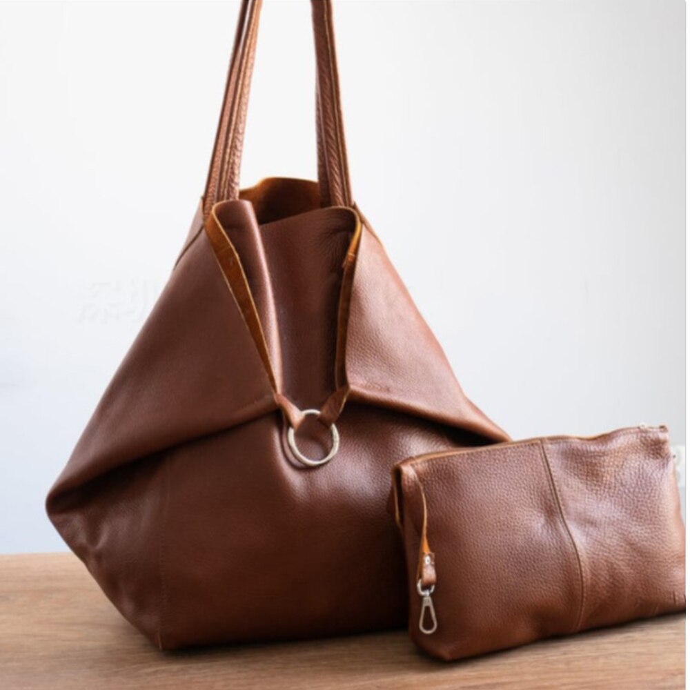 Leather Oversize Tote Shoulder Bag