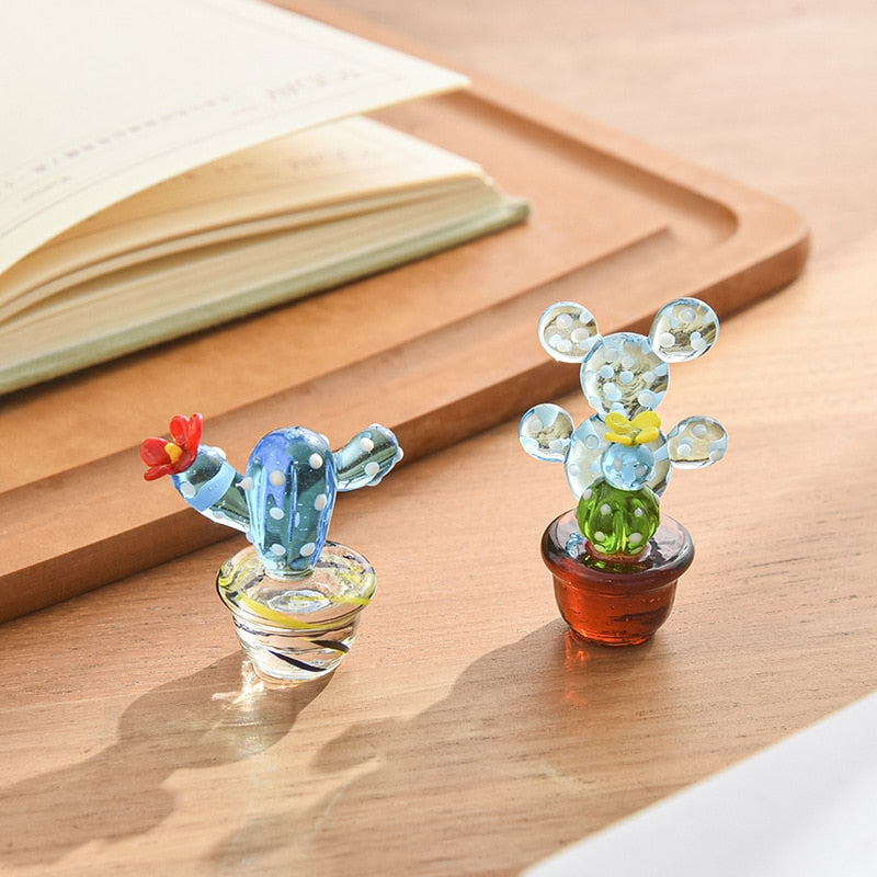 Glass Cactus Decor