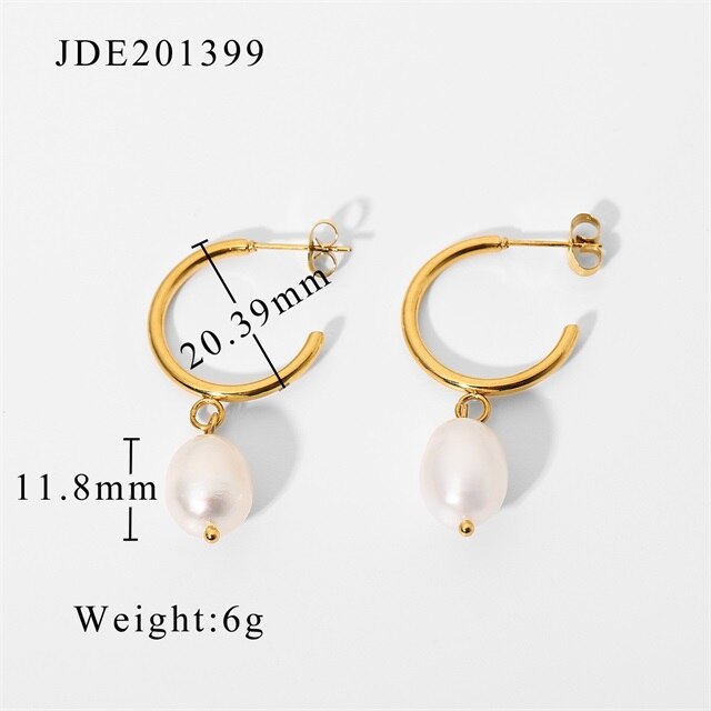 Pearl Stainless Steel Earrings