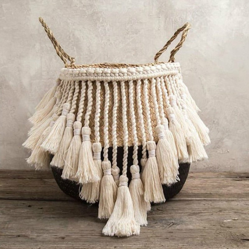 Macrame Woven Basket Handmade