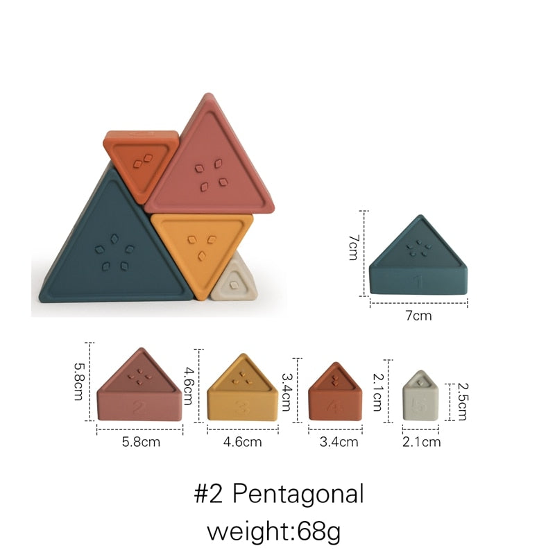 Children Silicone Puzzle Tower Montessori Educational