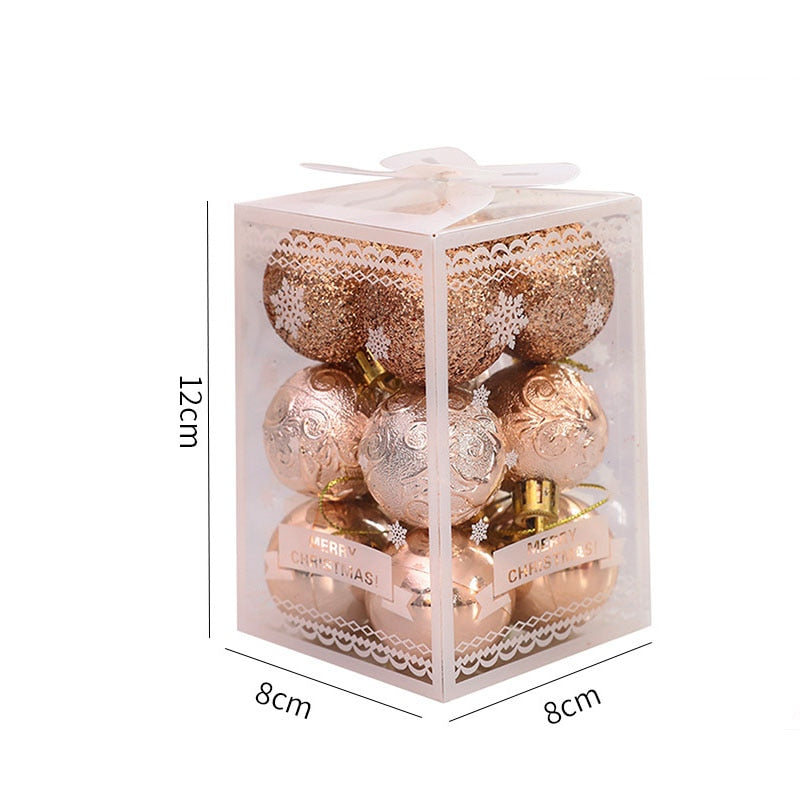 12pcs (9 Colors) Christmas Ball Tree Pendant