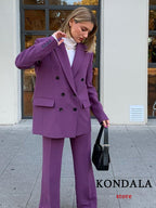 Purple Oversized Long Blazer