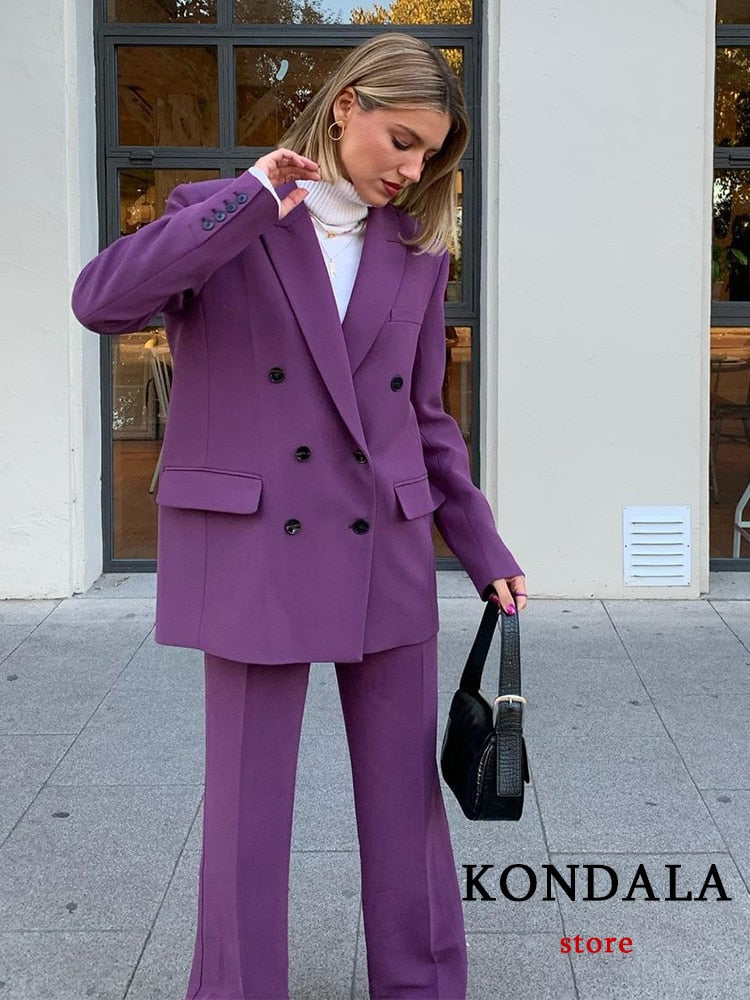 Purple Oversized Long Blazer