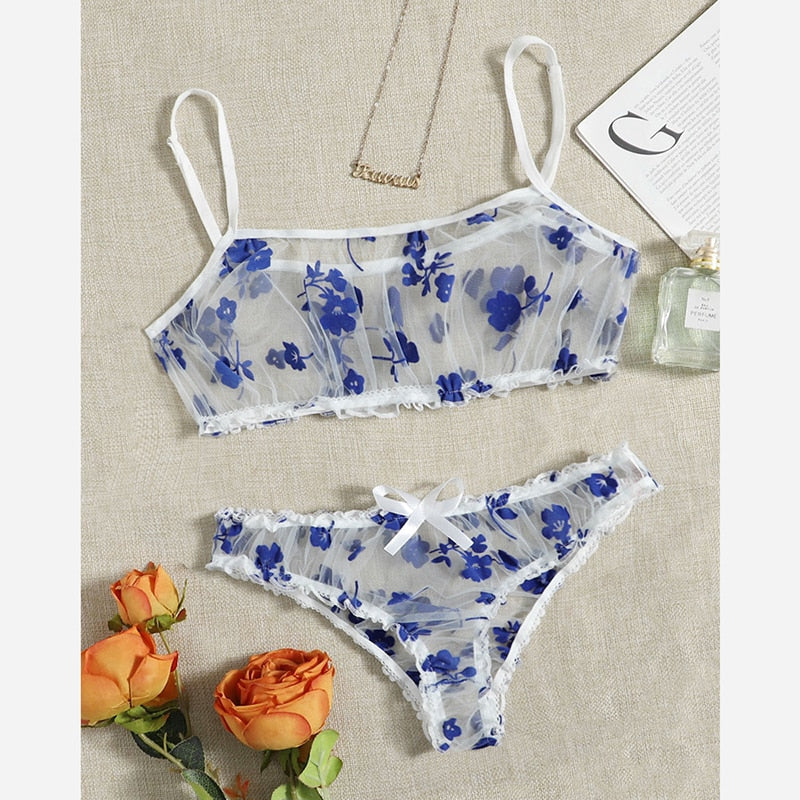 Lingerie Set Floral Full Cup Bra