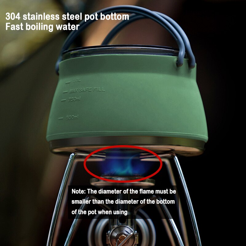 Portable Silicone Folding Kettle Outdoor Camping Teapot