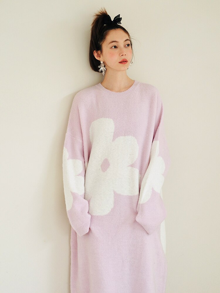 Cherry Pink Jacquard Dress