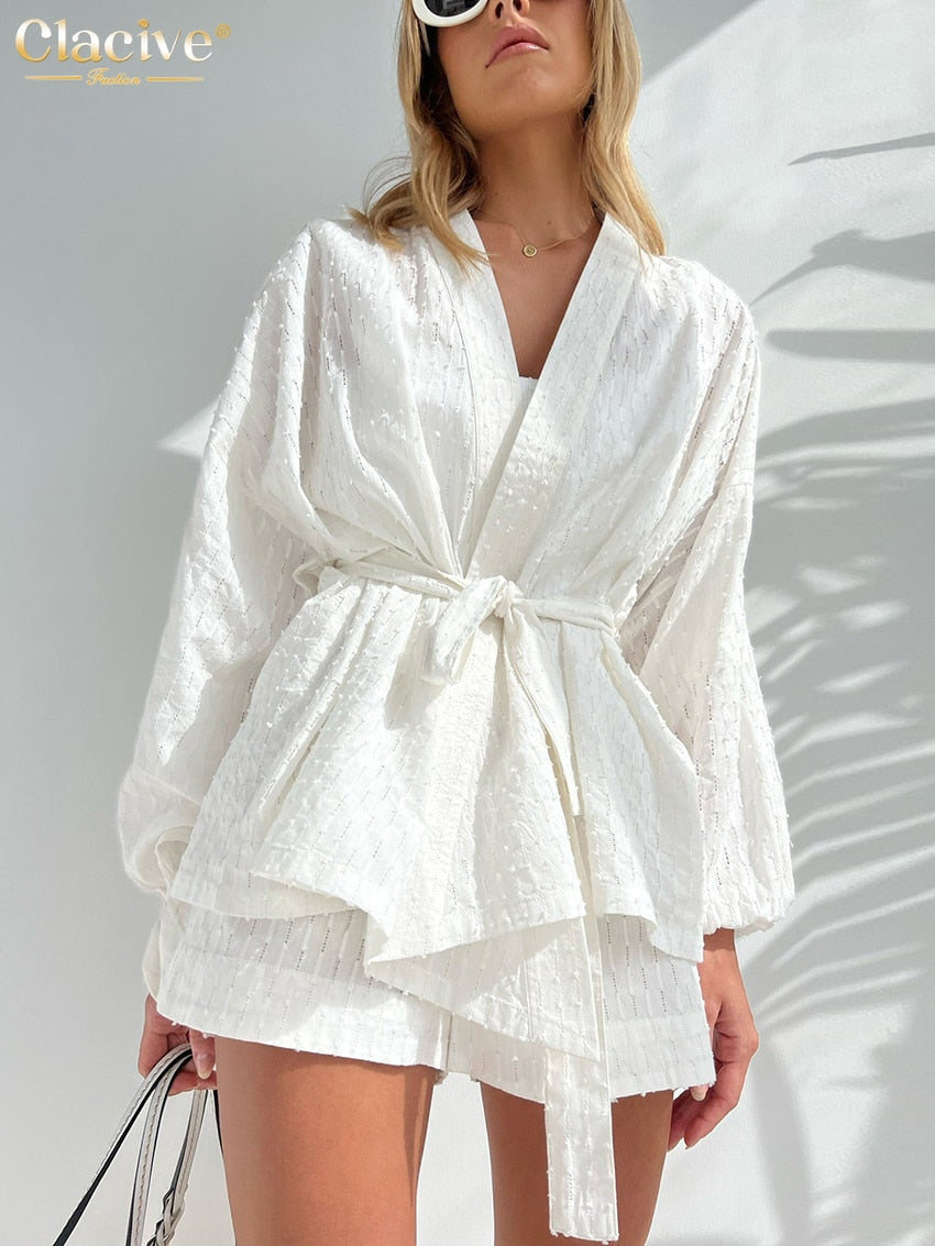 Long Sleeve Robes Top Two Piece Sets