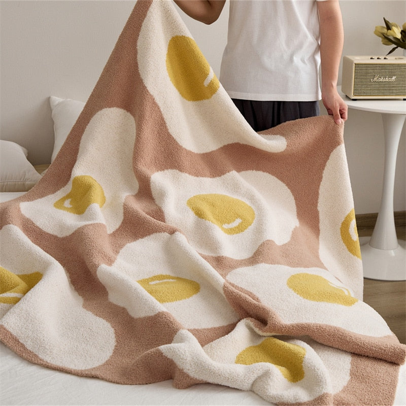 Brown Egg Pattern Throw Blanket