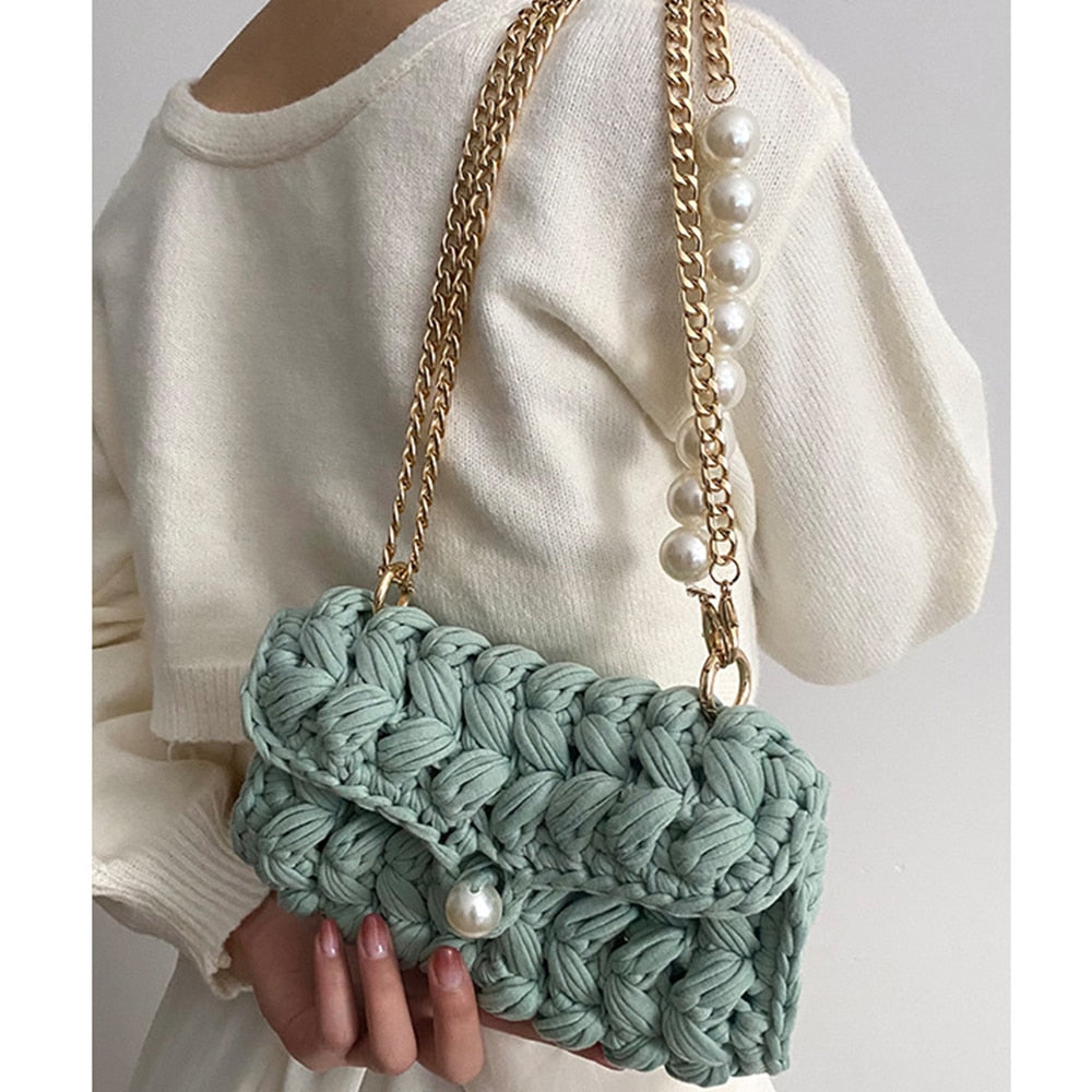 Crochet Pearl Shoulder Bag