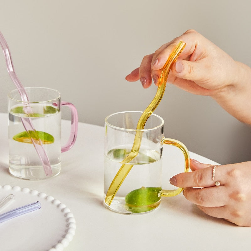Floriddle Glass Twist Reusable Straws