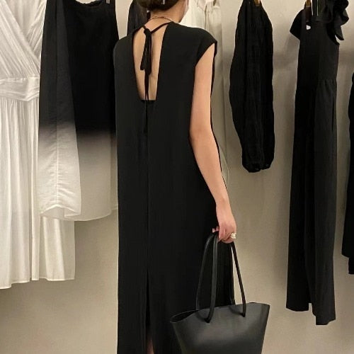 Pleated Sleeveless Long Dress
