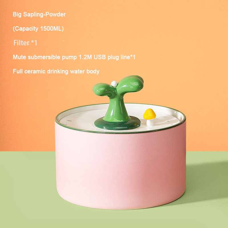 1L 1.5L Automatic Plant  Ceramic Cat Water Fountain