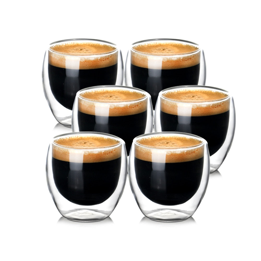 Double Wall Glass Cup Transparent Heat Resistant