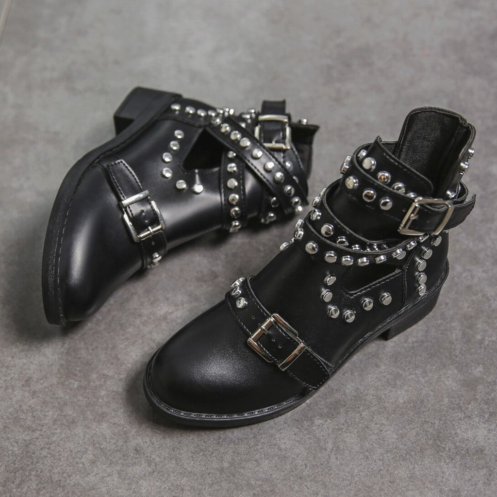 Pointed Leather Ankle Boots