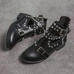 Pointed Leather Ankle Boots
