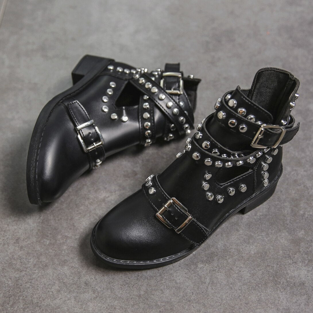 Pointed Leather Ankle Boots