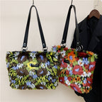 Camouflage Faux Fur Totes Bag
