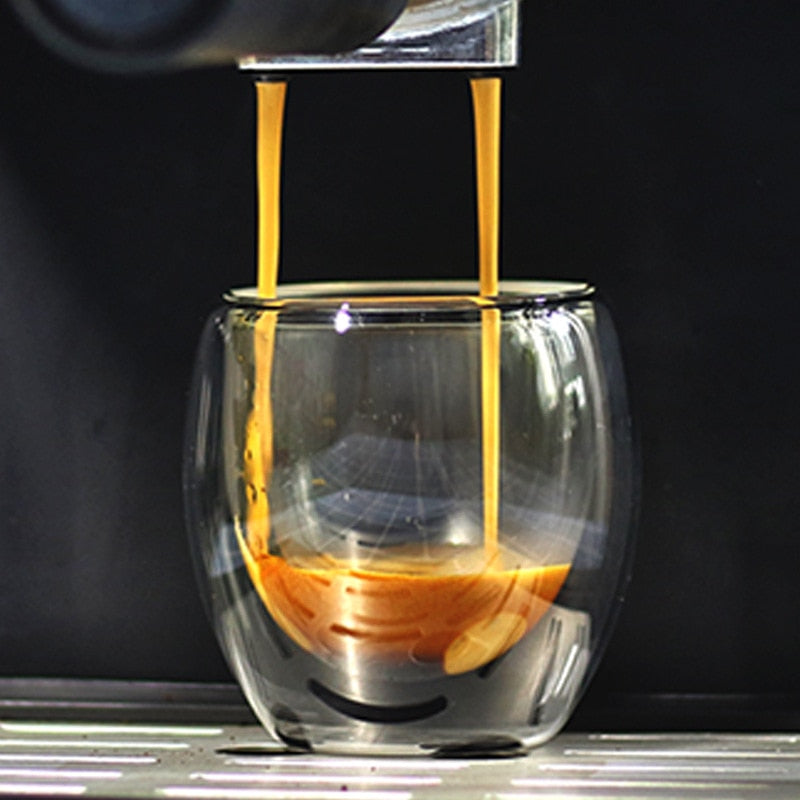 Double Wall Glass Cup Transparent Heat Resistant