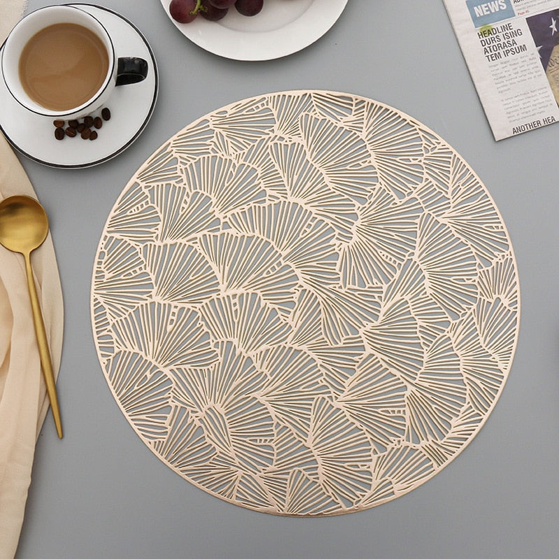Round Gold Placemats