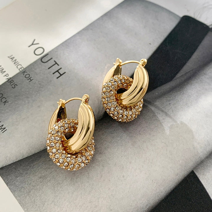 Punk Gold Chunky Hoop Earrings