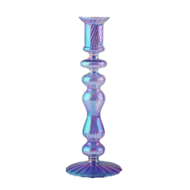 Holographic Glass Candle Holders