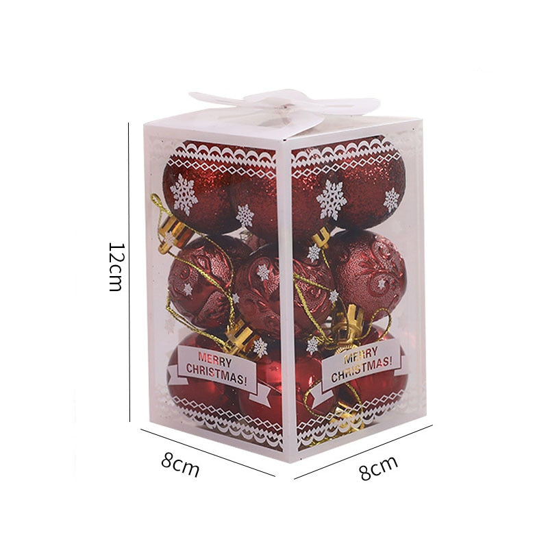 12pcs (9 Colors) Christmas Ball Tree Pendant