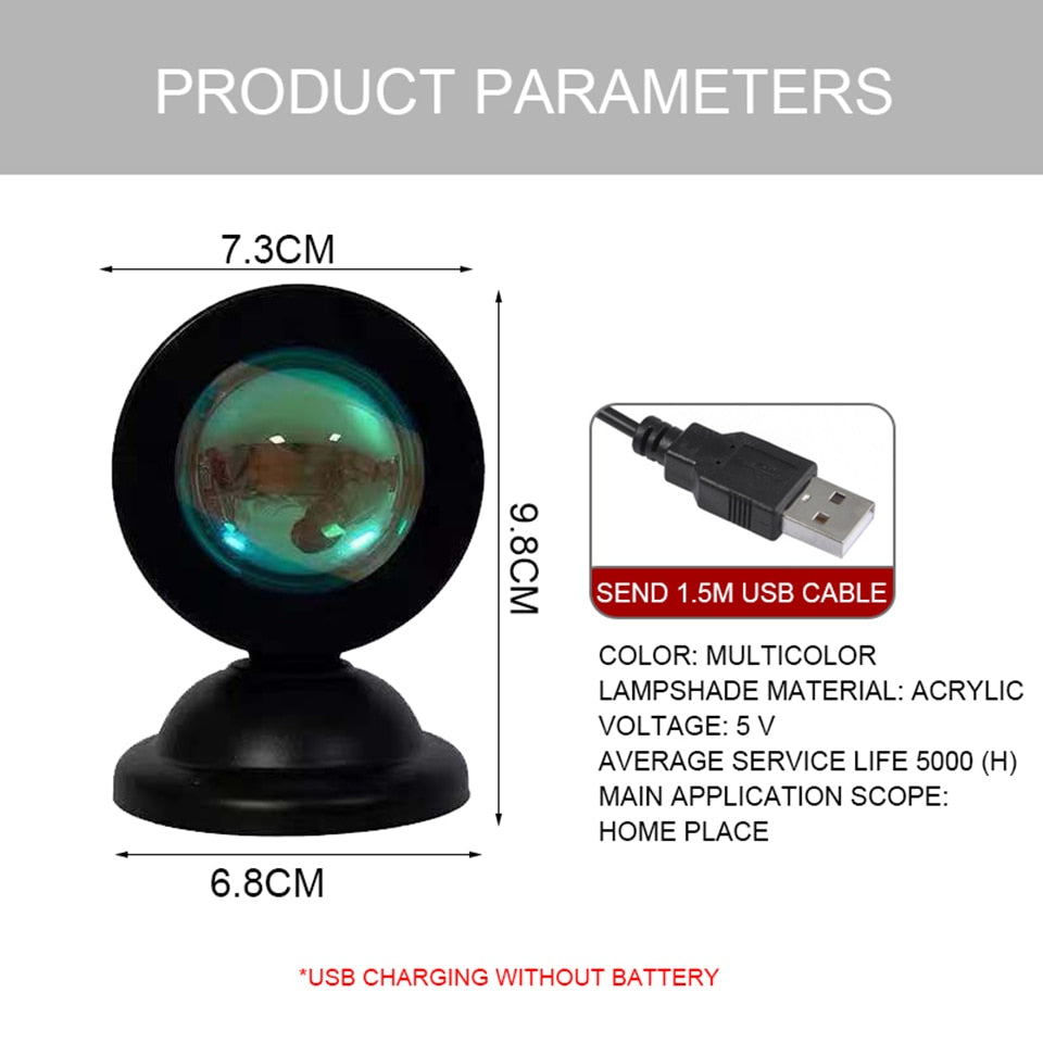 Sunset Lamp Led Projector Night Light