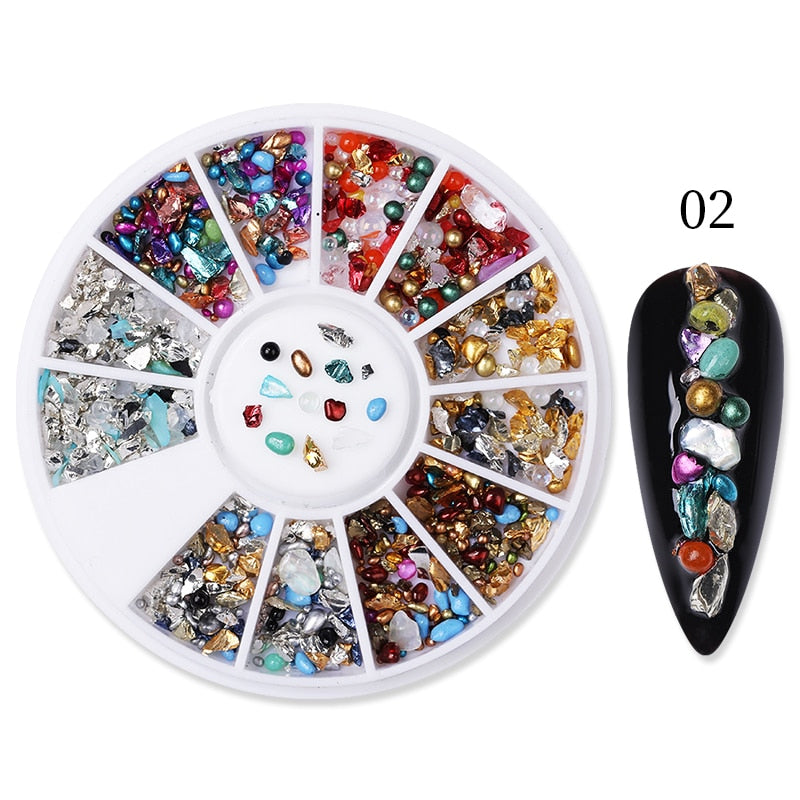 Mixed Nail Rhinestone Nail Art