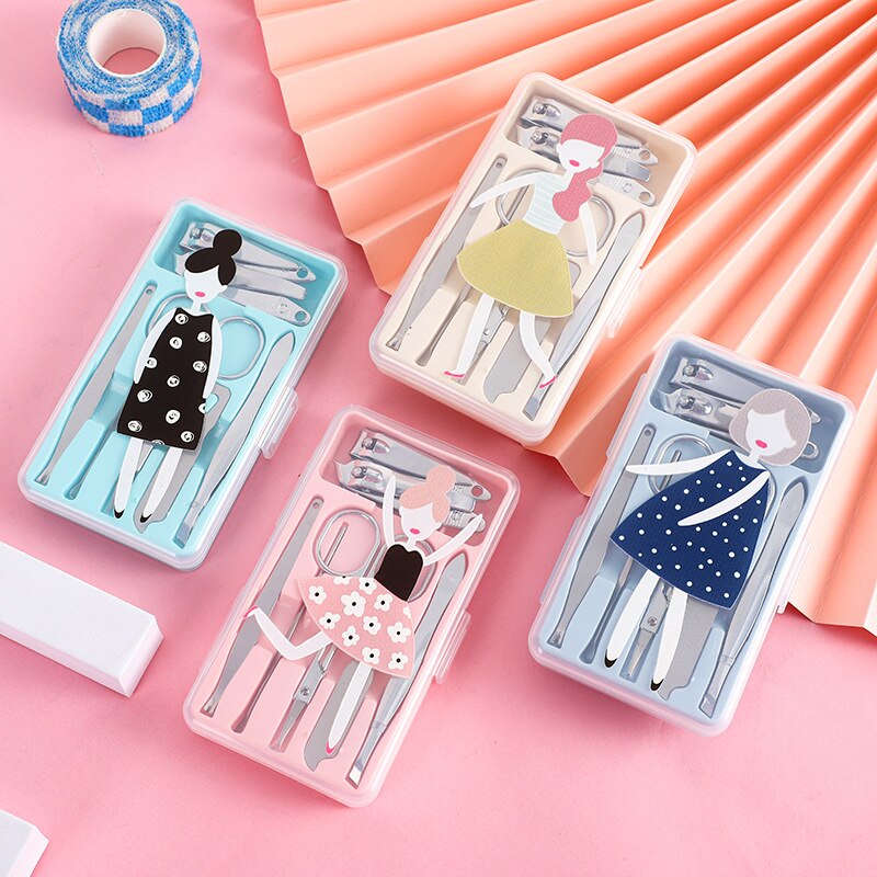 7pcs/set Cartoon Stainless Steel Nail Scissors Set