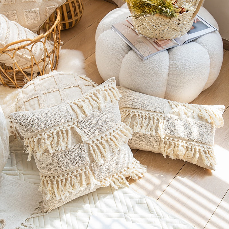 Boho Tufted Pillow Cover