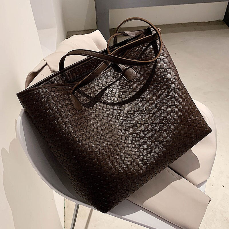 Pu Leather Big Tote Handbag