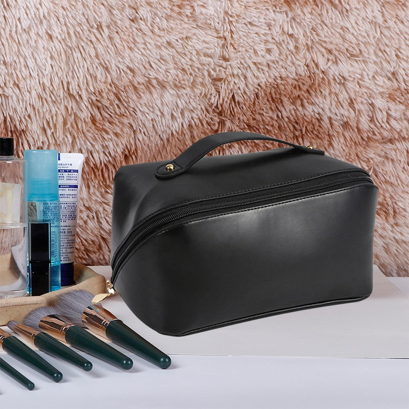 Makeup Bag Leather Cosmetic Bag