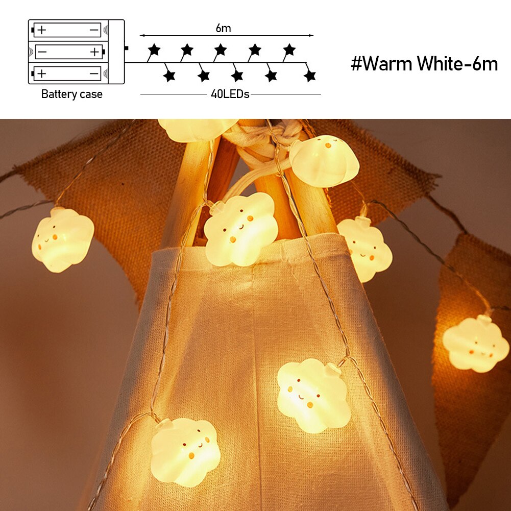 Cartoon Smile Cloud LED Light String