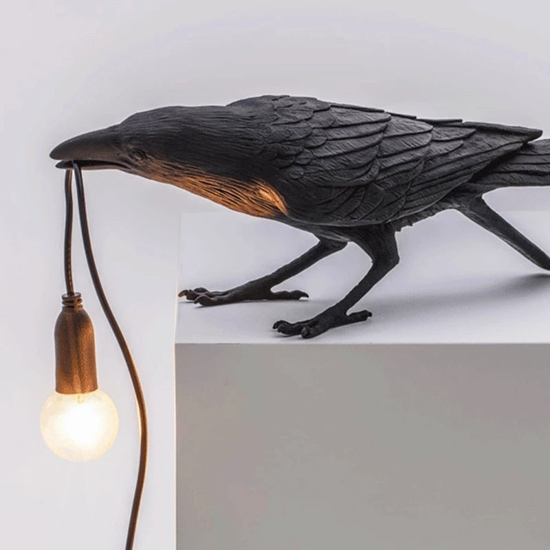 Resin Crow Lamp