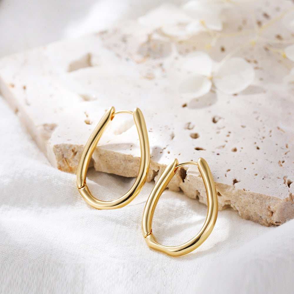 Punk Gold Chunky Hoop Earrings