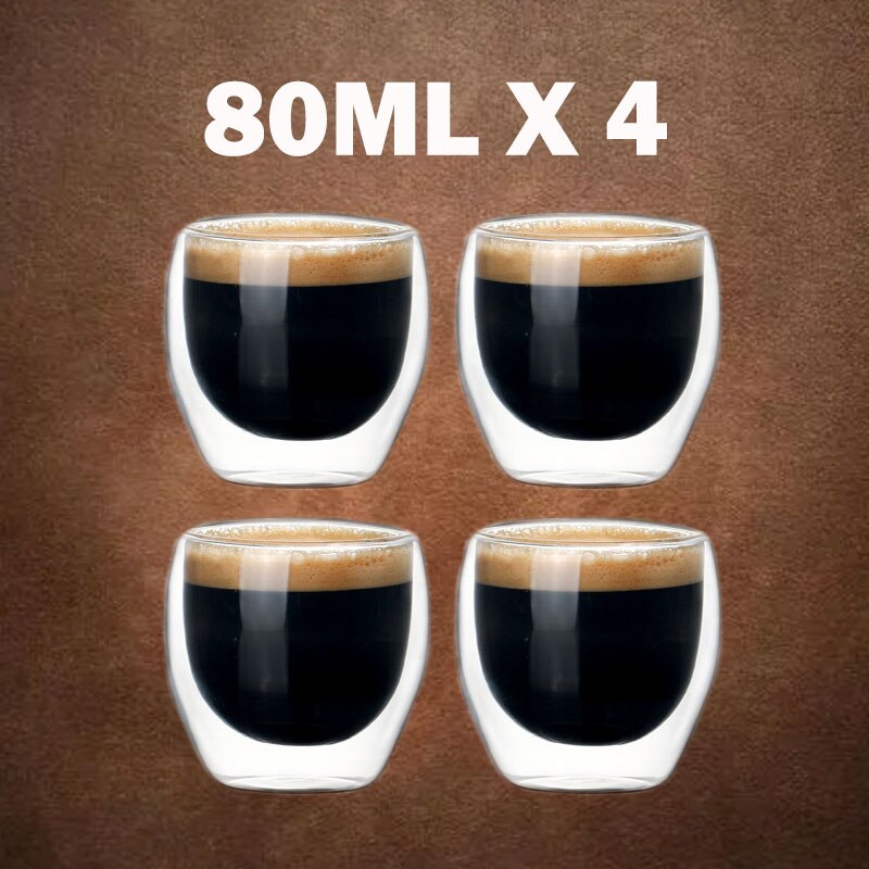 Double Wall Glass Cup Transparent Heat Resistant