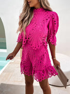 Hollow Out Top + Short Set