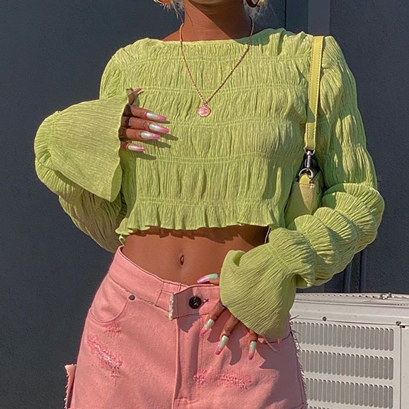 Green Mesh Sheer T Shirt